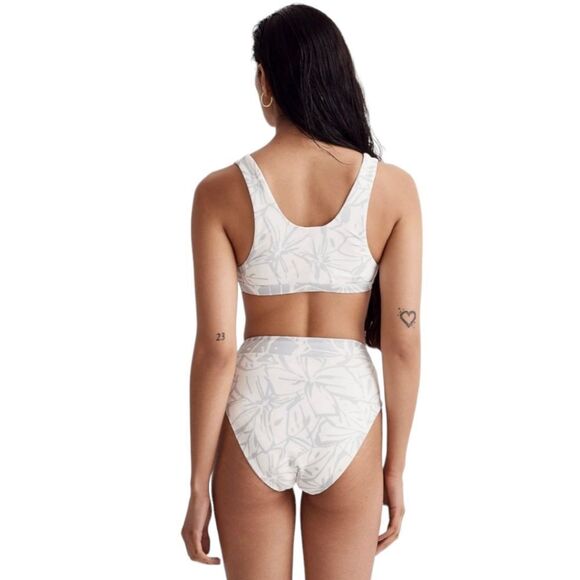 Madewell Reversible Bikini Set Abstract Flora Sz L NWT High Waist Beach Pool - Picture 5 of 16